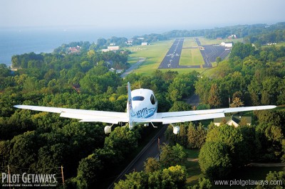 Final approach to Runway 21 at Put-in-Bay Airport