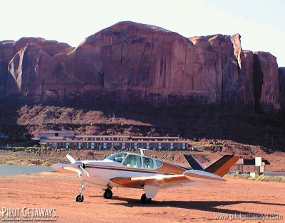 Parked Bonanza AIrcraft